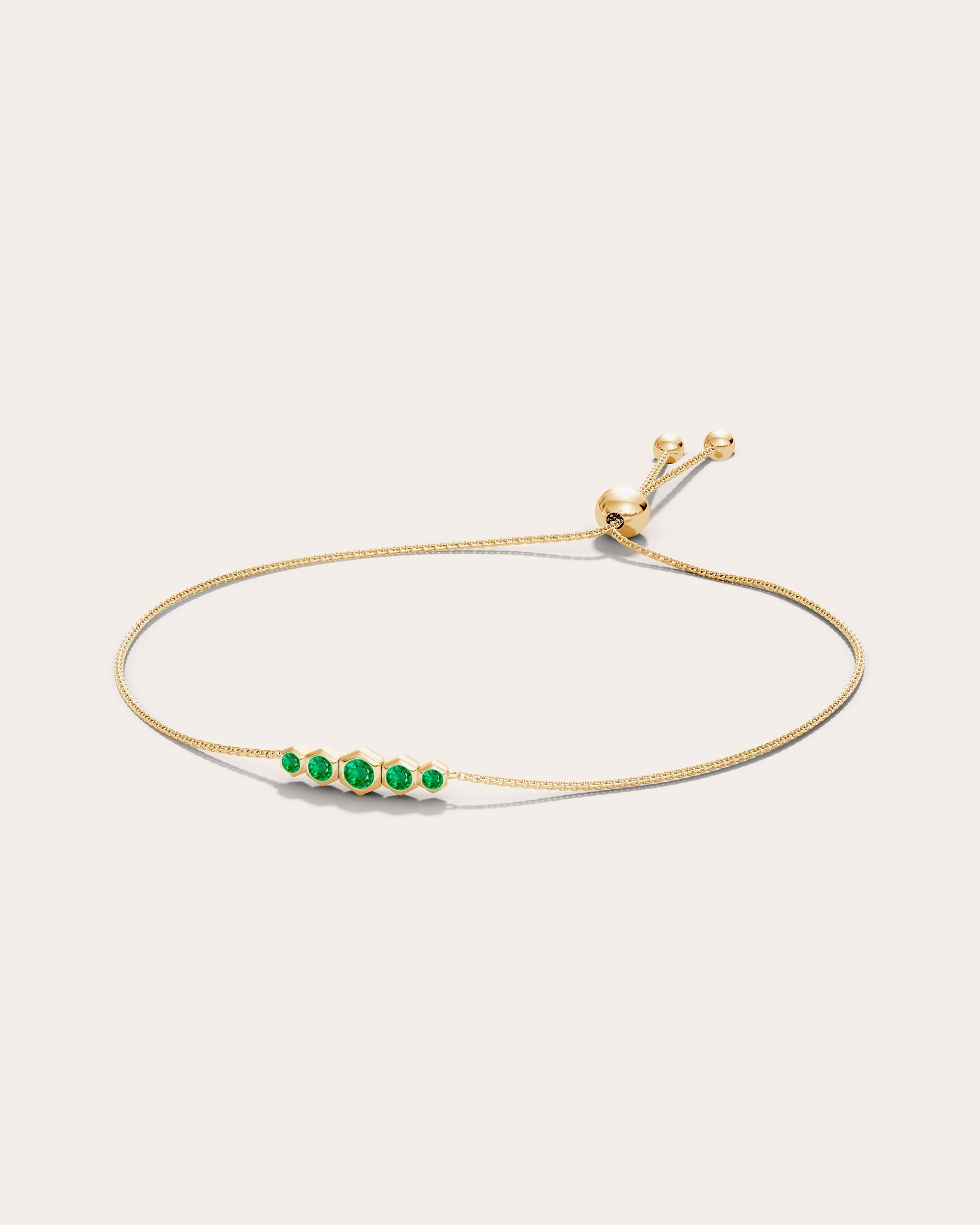 14K Gold Emerald Cluster Bracelet