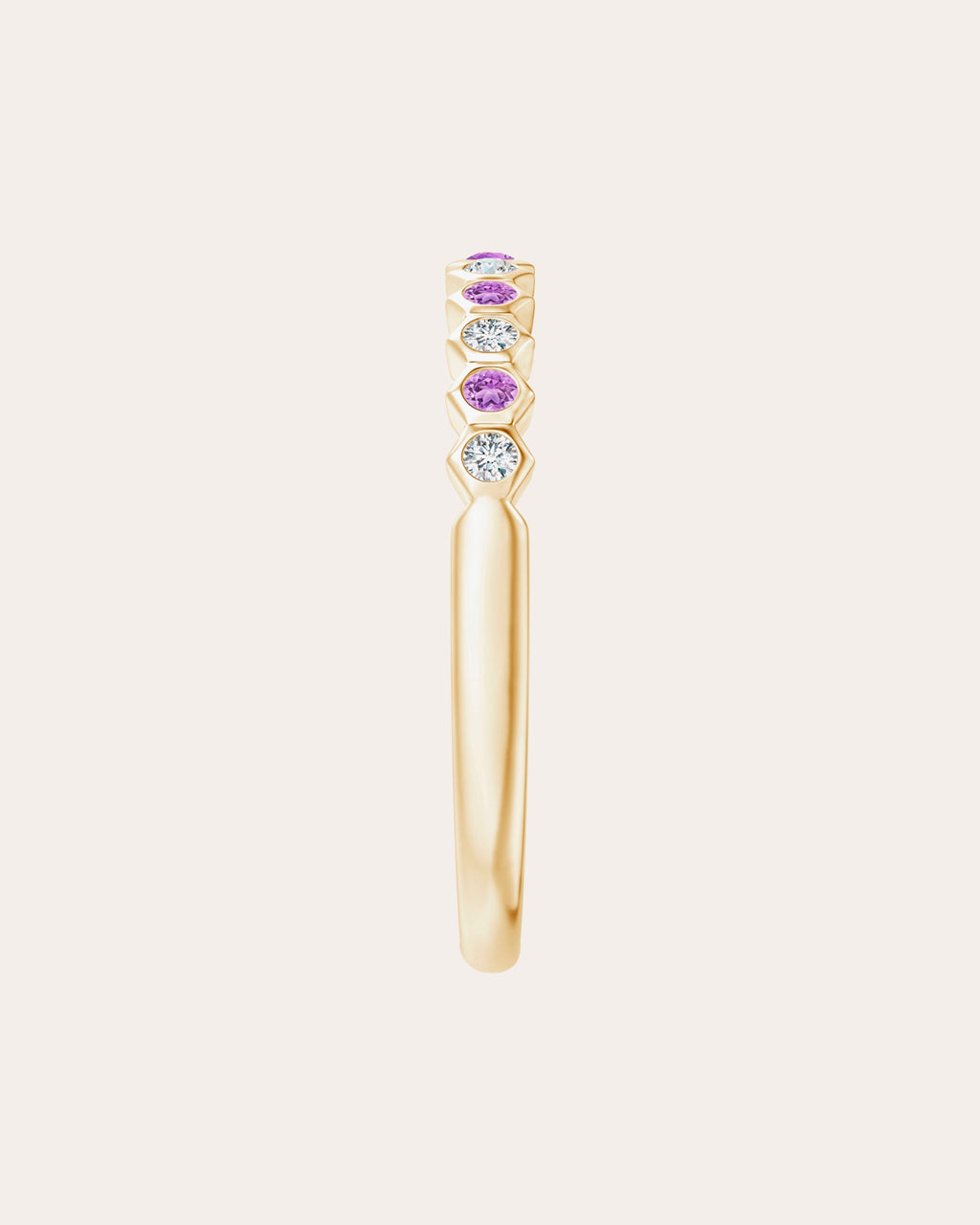 14K Gold Amethyst and Diamond Ring
