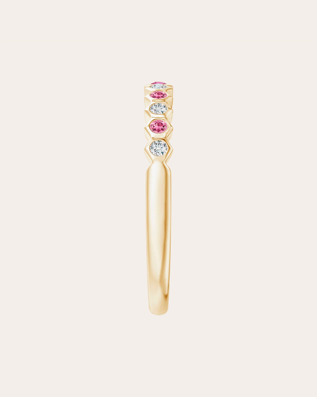 14K Gold Pink Tourmaline and Diamond Ring