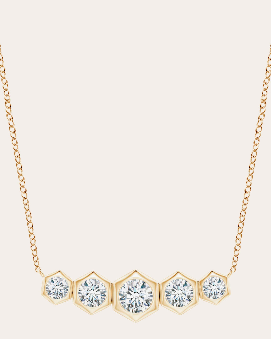 Indochine Bamboo 14K Gold Diamond Pendant Necklace