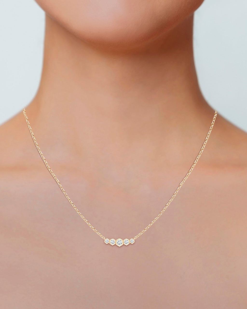 Indochine Bamboo 14K Gold Diamond Pendant Necklace