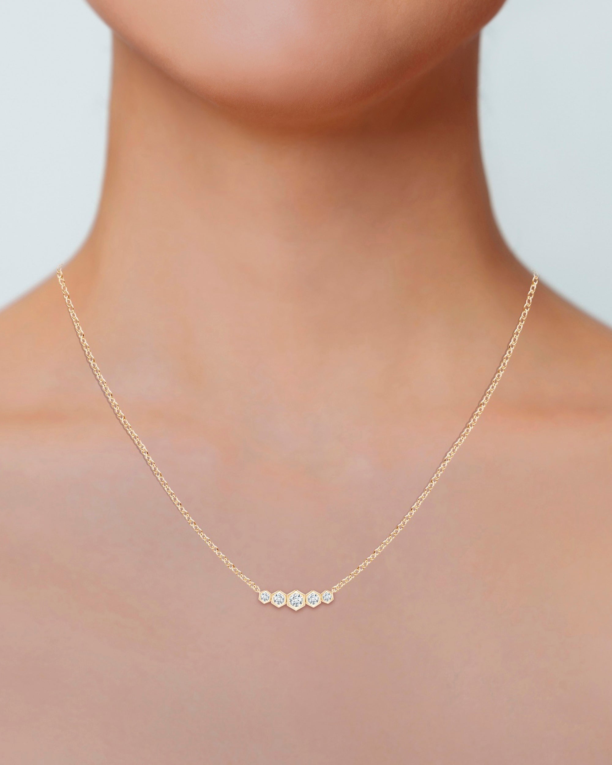 Indochine Bamboo 14K Gold Diamond Pendant Necklace