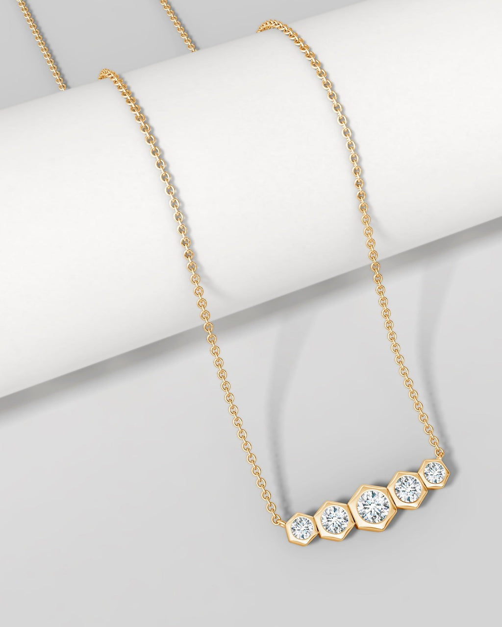 Indochine Bamboo 14K Gold Diamond Pendant Necklace