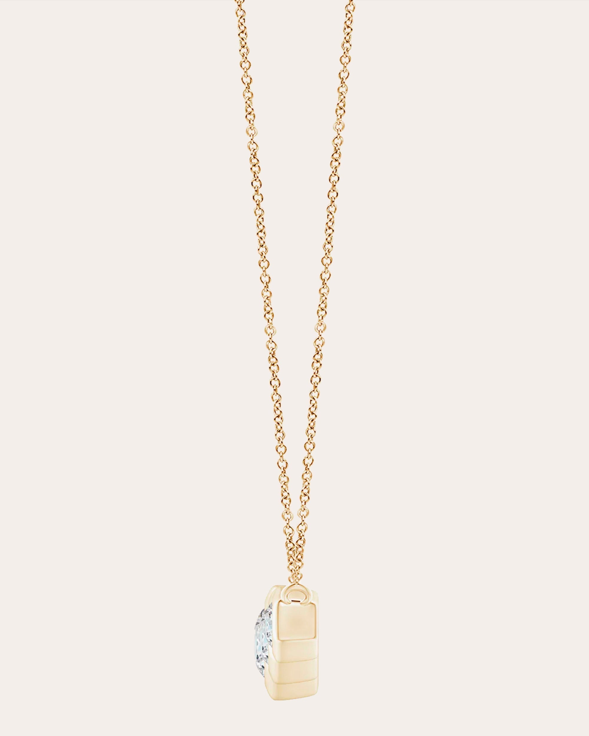 Indochine Bamboo 14K Gold Diamond Pendant Necklace