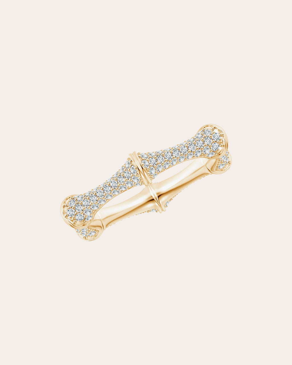 Indochine Bamboo 14K Gold Diamond Pavé Ring