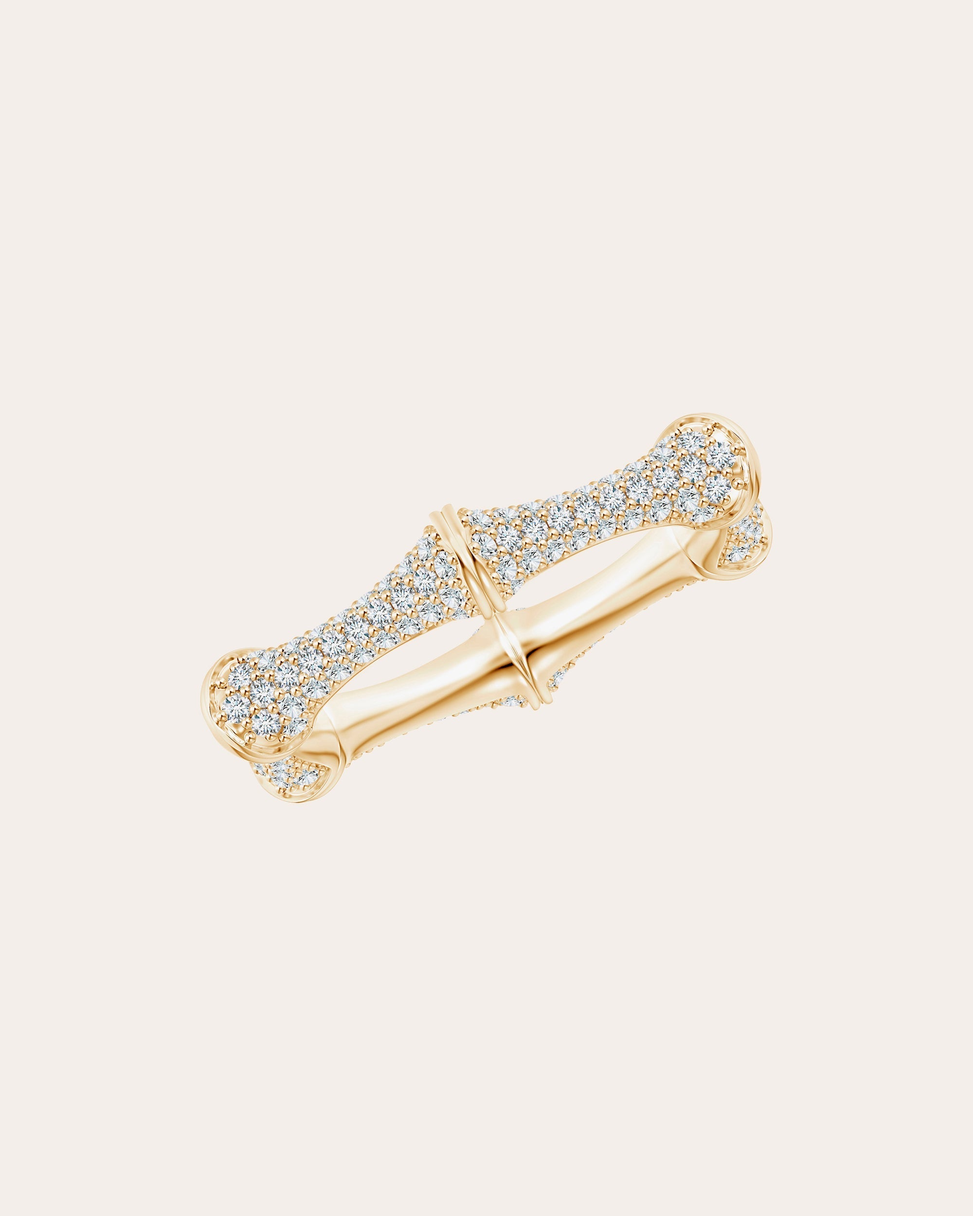 Indochine Bamboo 14K Gold Diamond Pavé Ring