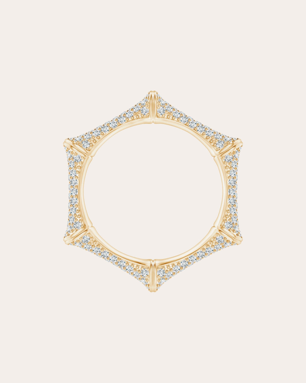 Indochine Bamboo 14K Gold Diamond Pavé Ring
