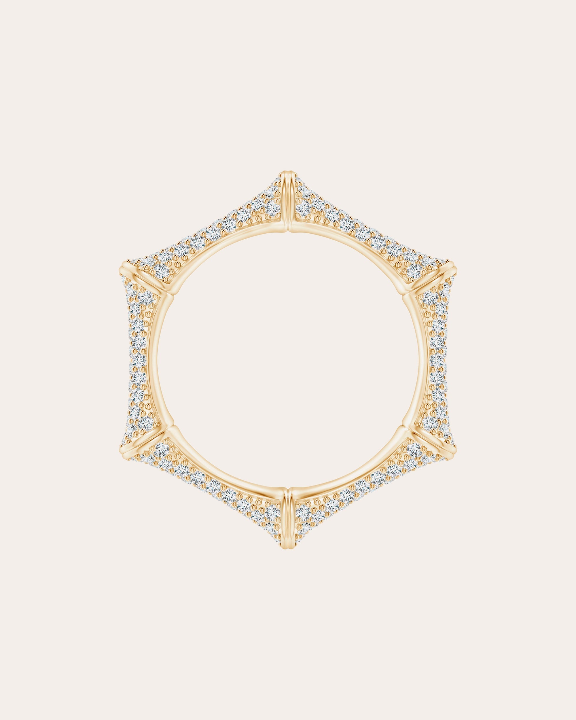 Indochine Bamboo 14K Gold Diamond Pavé Ring