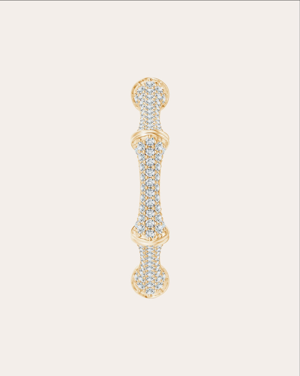 Indochine Bamboo 14K Gold Diamond Pavé Ring