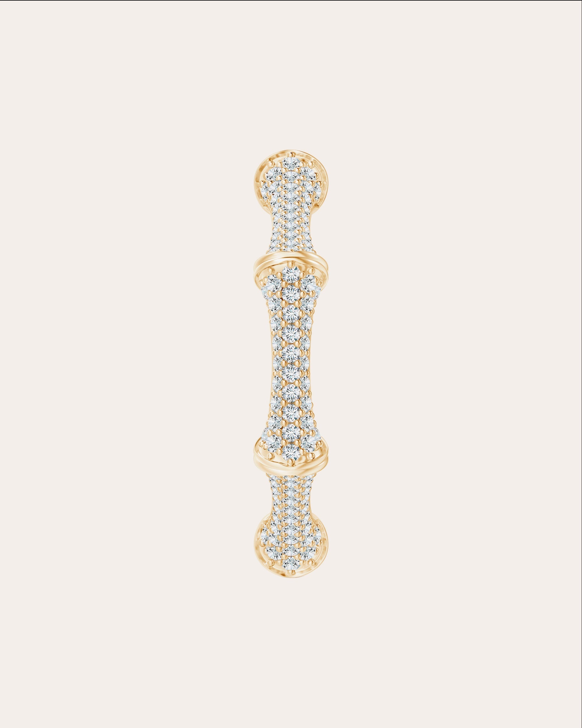 Indochine Bamboo 14K Gold Diamond Pavé Ring