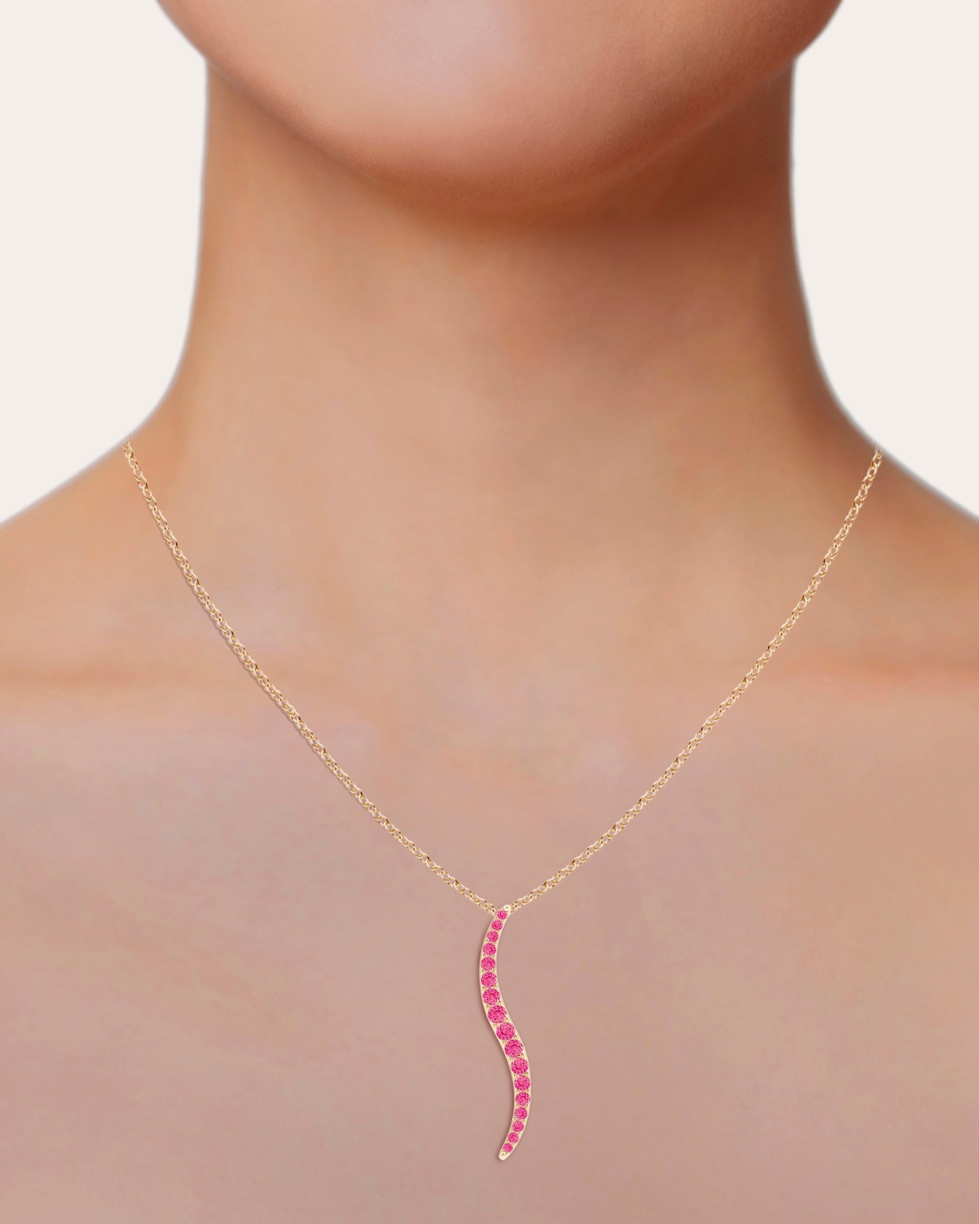 Shangri-La 14K Gold Pink Sapphire Pendant Necklace