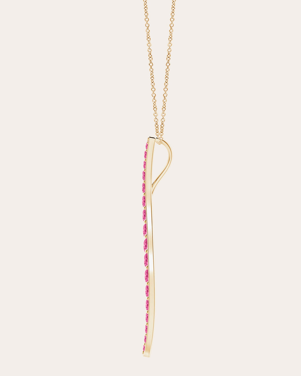 Shangri-La 14K Gold Pink Sapphire Pendant Necklace