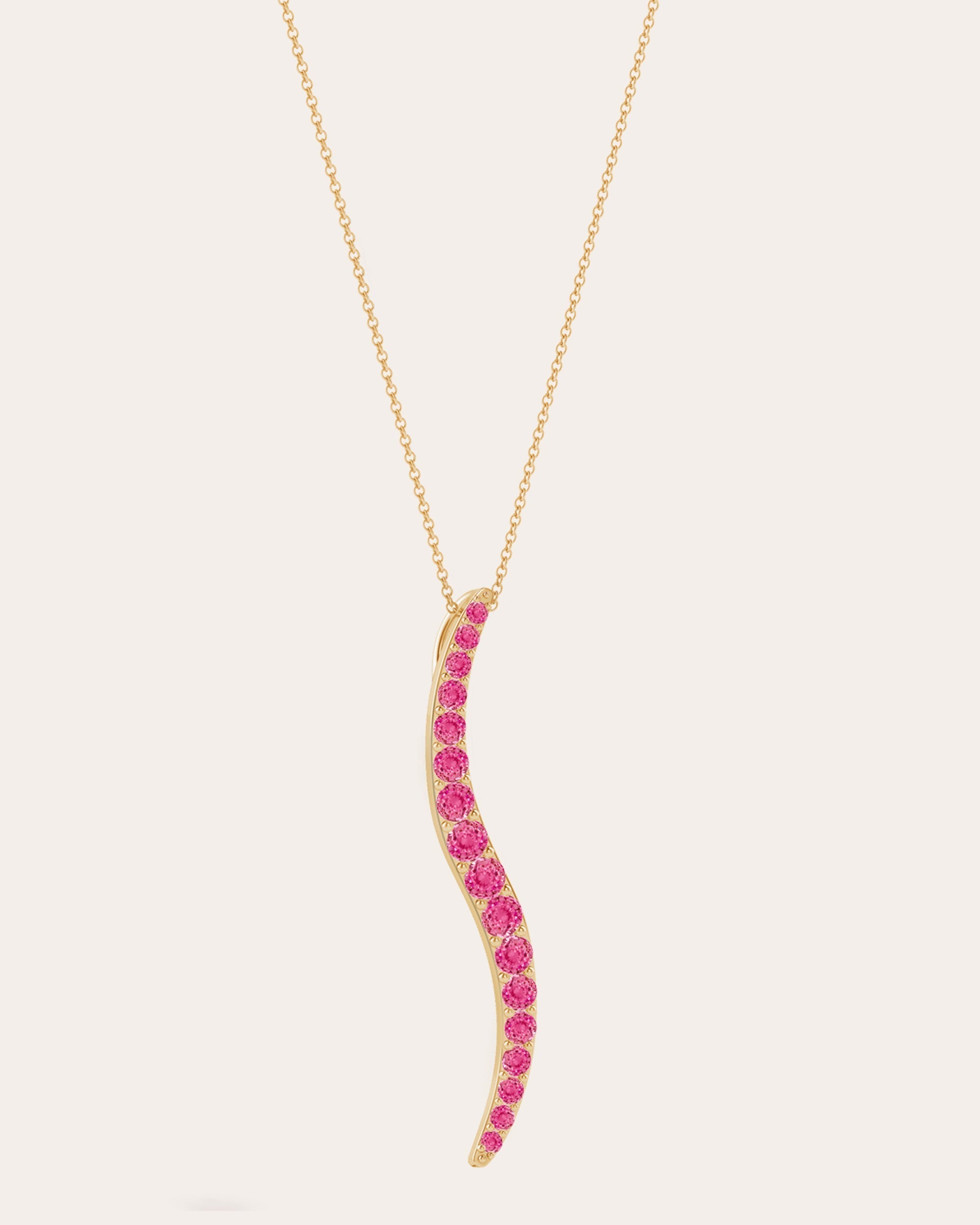 Shangri-La 14K Gold Pink Sapphire Pendant Necklace
