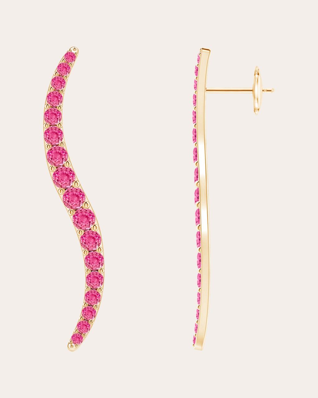 Shangri-La 14K Gold Pink Sapphire Earrings