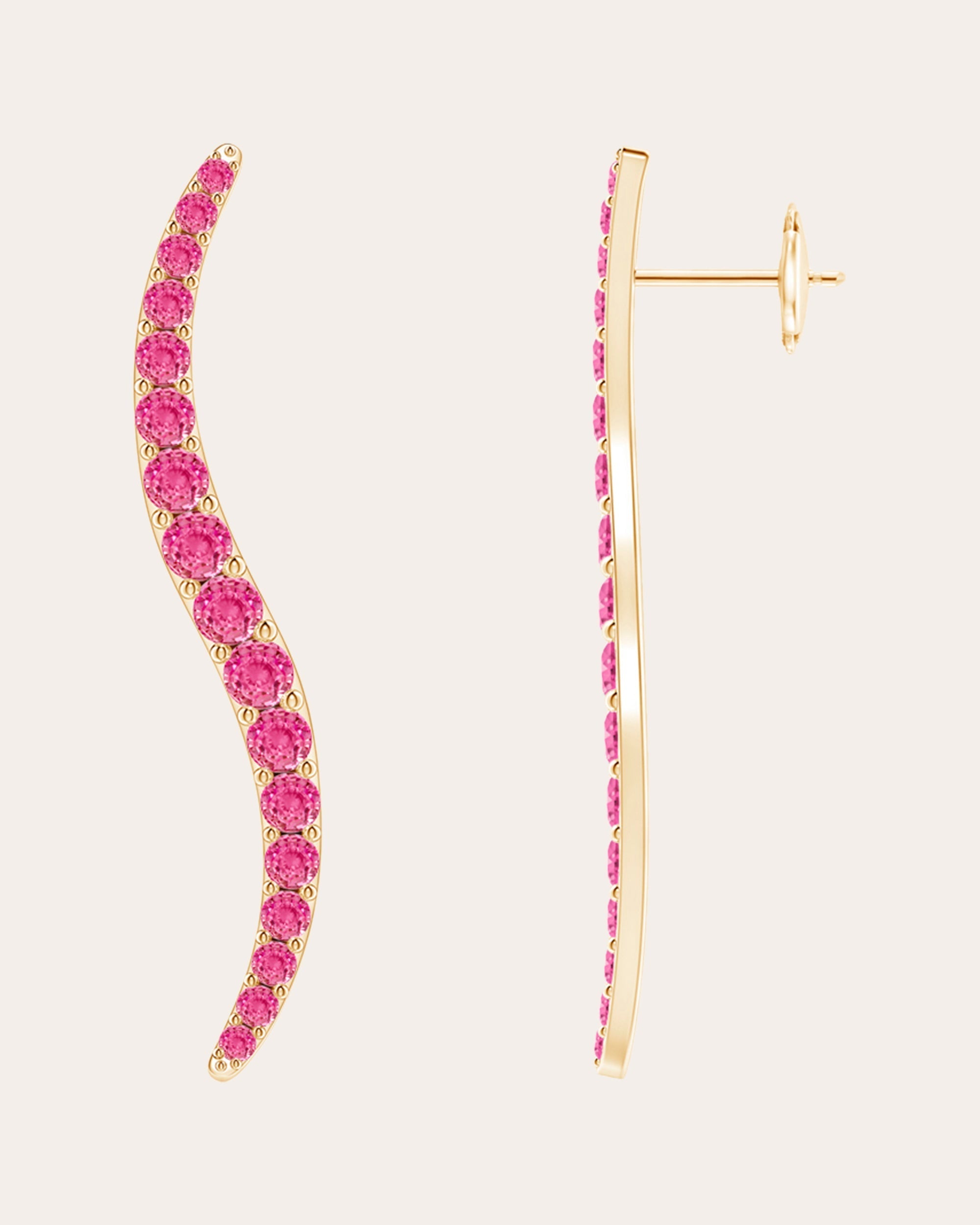 Shangri-La 14K Gold Pink Sapphire Earrings