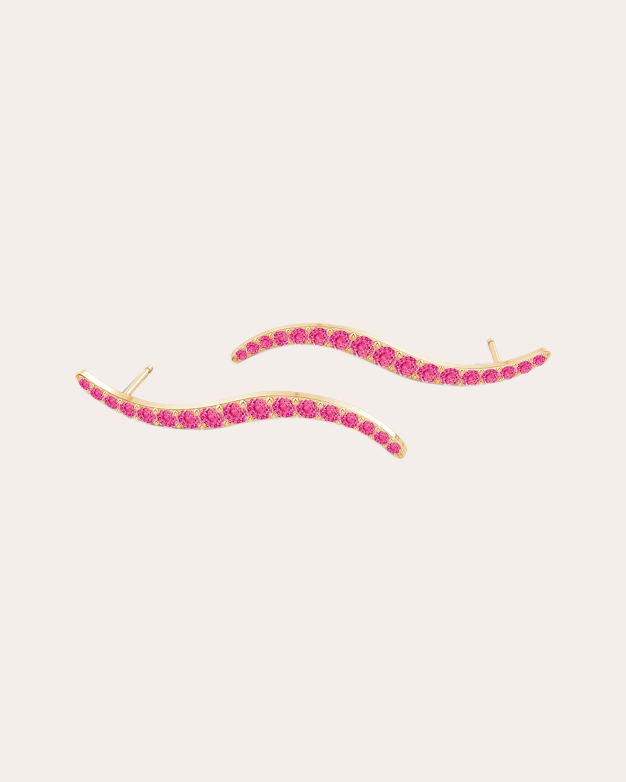 Shangri-La 14K Gold Pink Sapphire Earrings