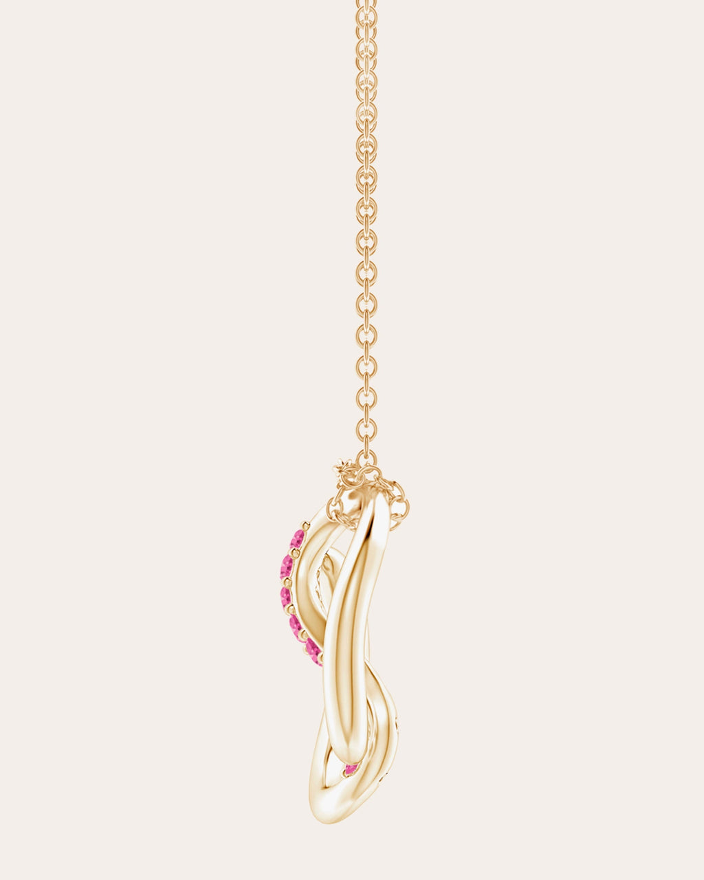Shangri-La 14K Gold Pink Sapphire Yin-Yang Pendant Necklace
