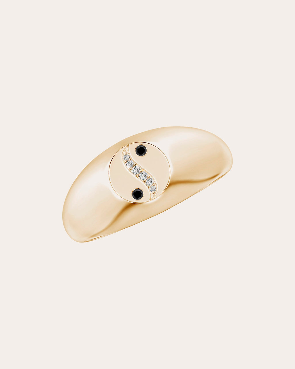 Shangri-La 14K Gold Diamond Yin-Yang Signet Ring