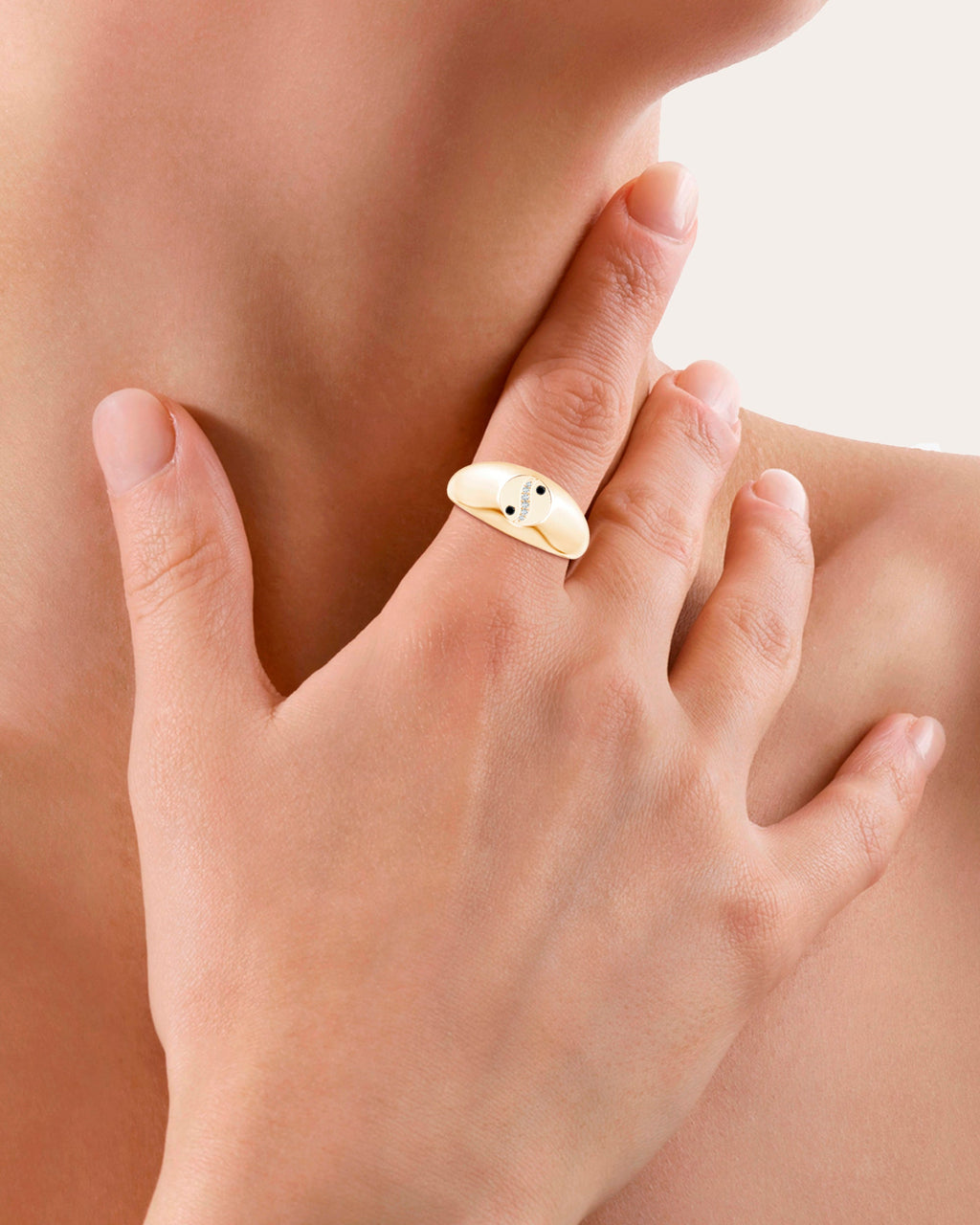 Shangri-La 14K Gold Diamond Yin-Yang Signet Ring