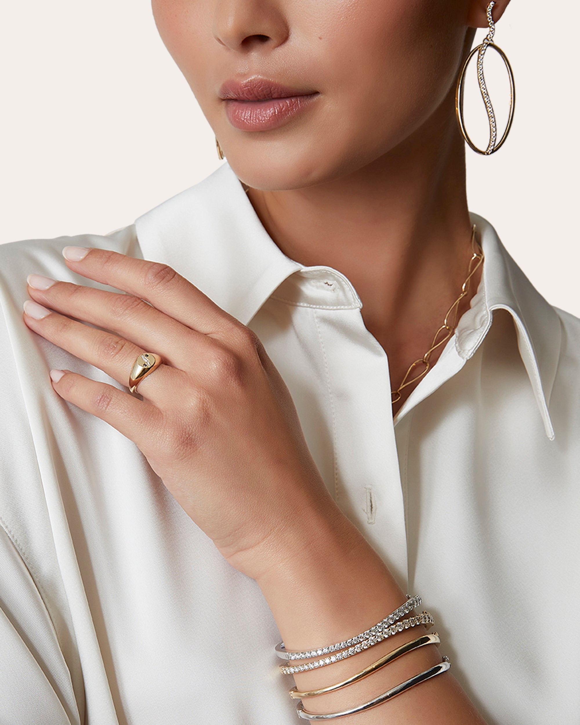 Shangri-La 14K Gold Diamond Yin-Yang Signet Ring
