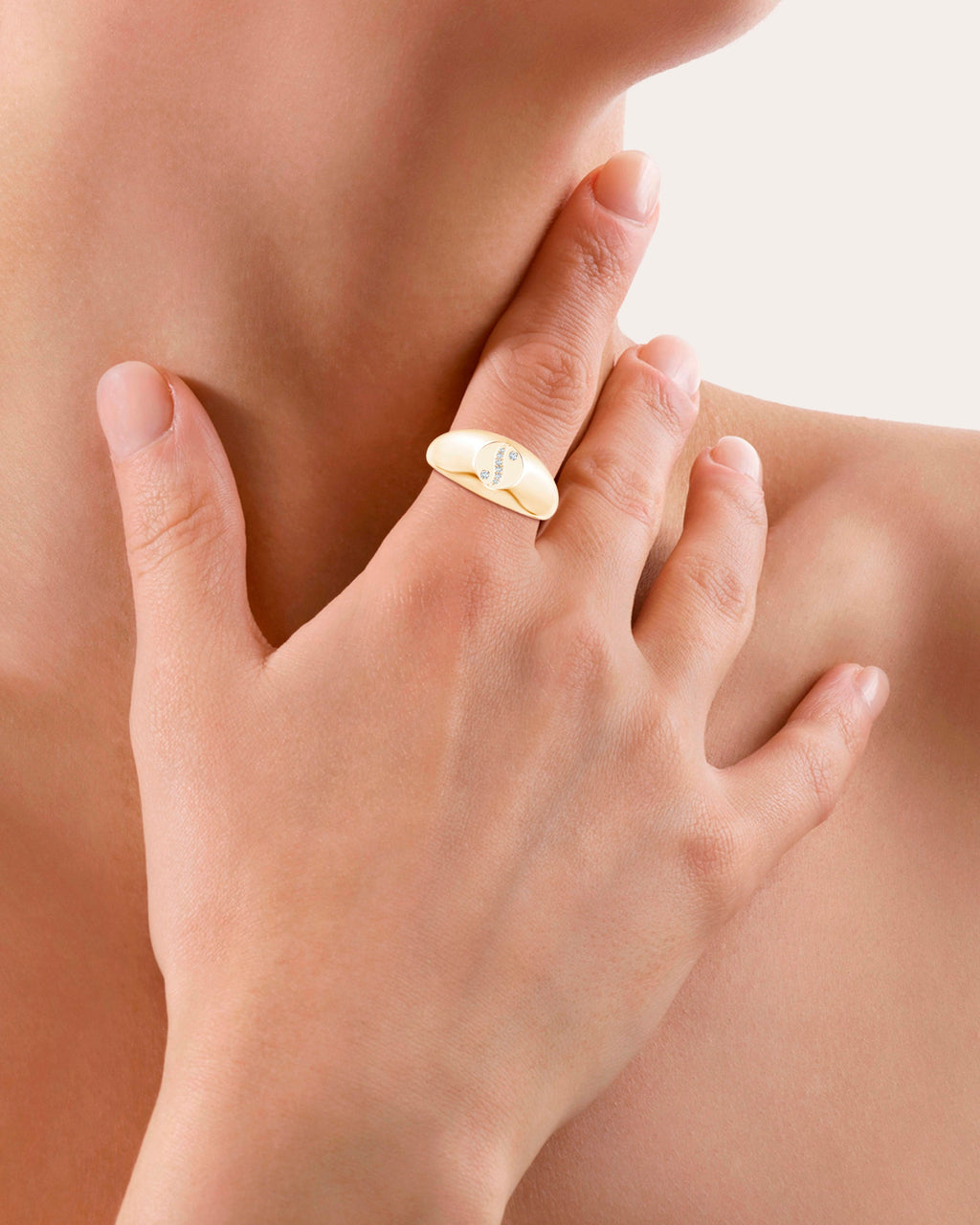 Shangri-La 14K Gold Diamond Yin-Yang Signet Ring