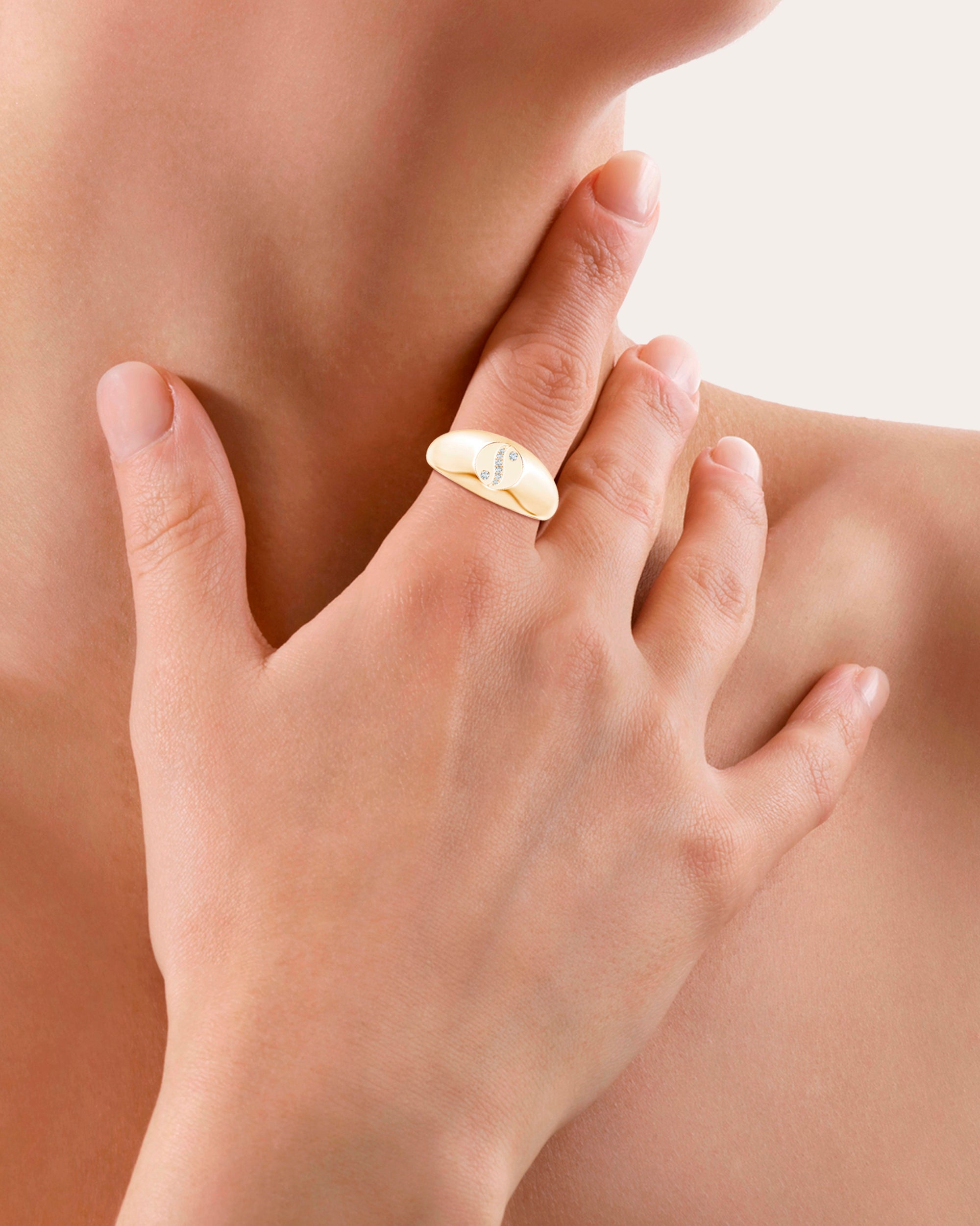 Shangri-La 14K Gold Diamond Yin-Yang Signet Ring