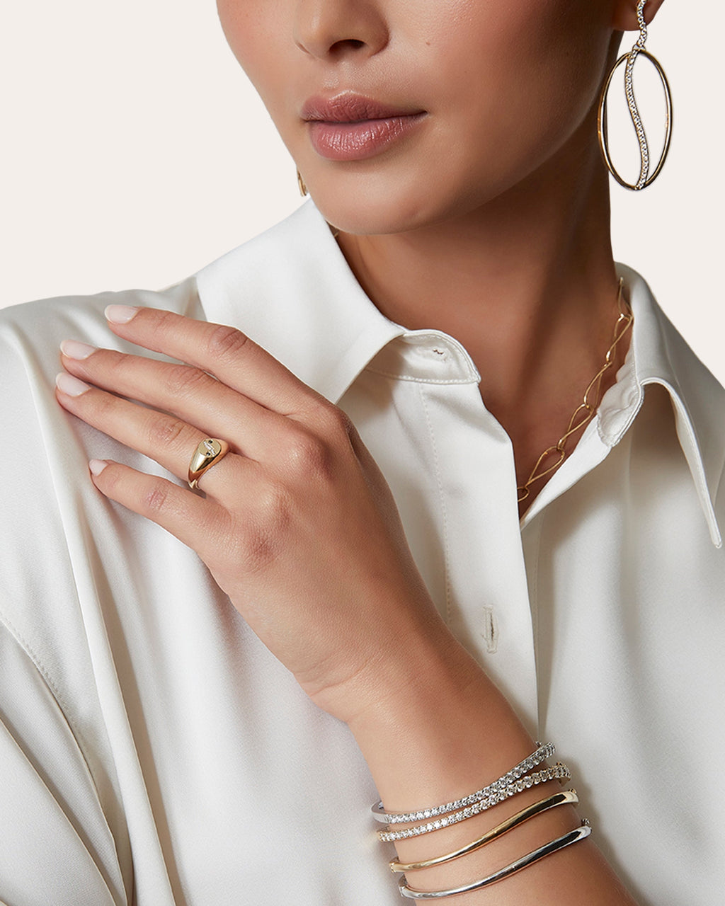 Shangri-La 14K Gold Diamond Yin-Yang Signet Ring