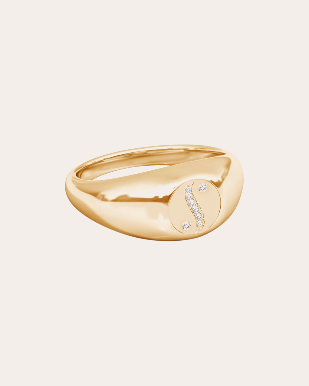 Shangri-La 14K Gold Diamond Yin-Yang Signet Ring