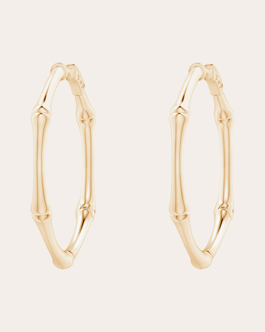 Small Indochine Bamboo 14K Gold Hoop Earrings