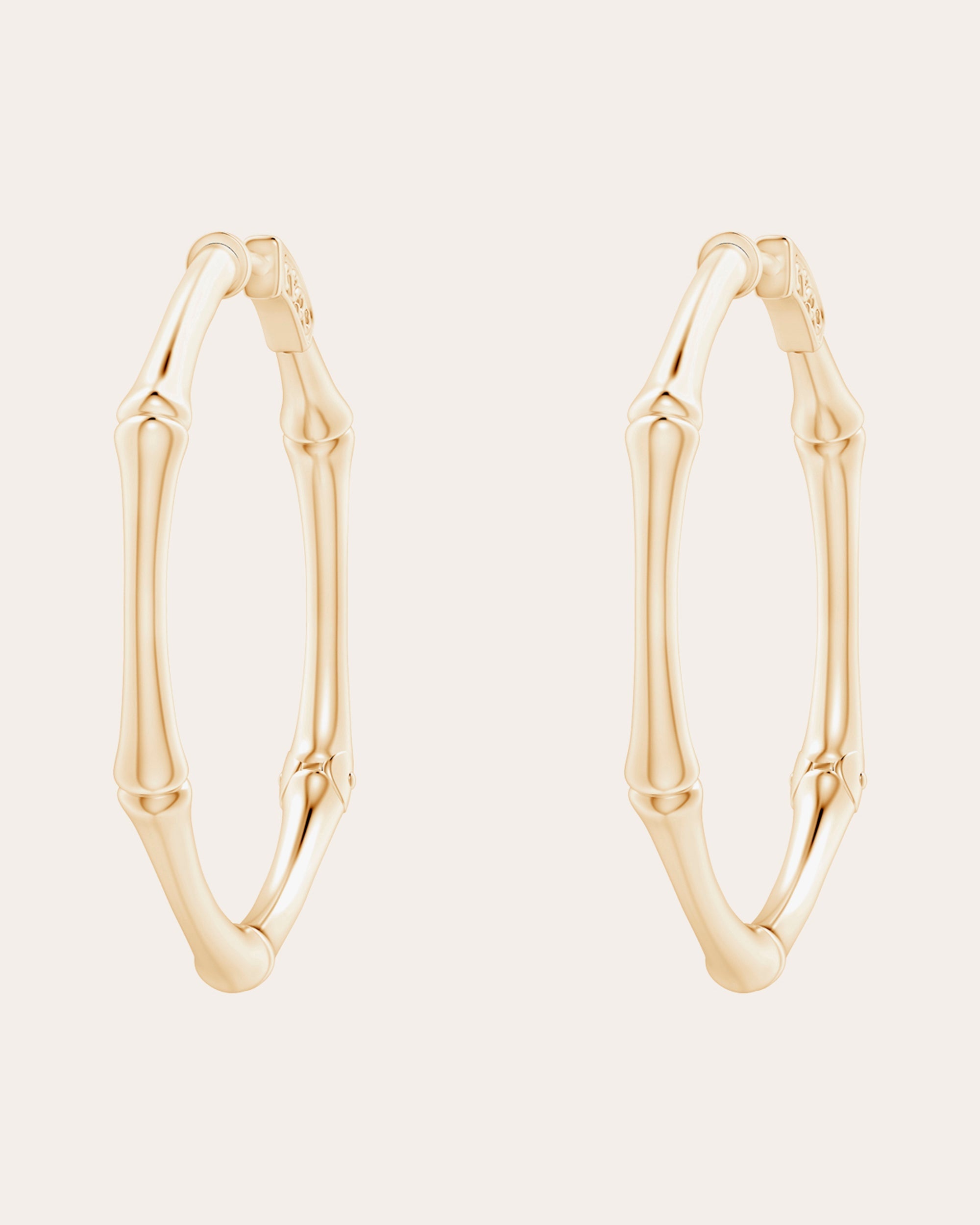 Small Indochine Bamboo 14K Gold Hoop Earrings