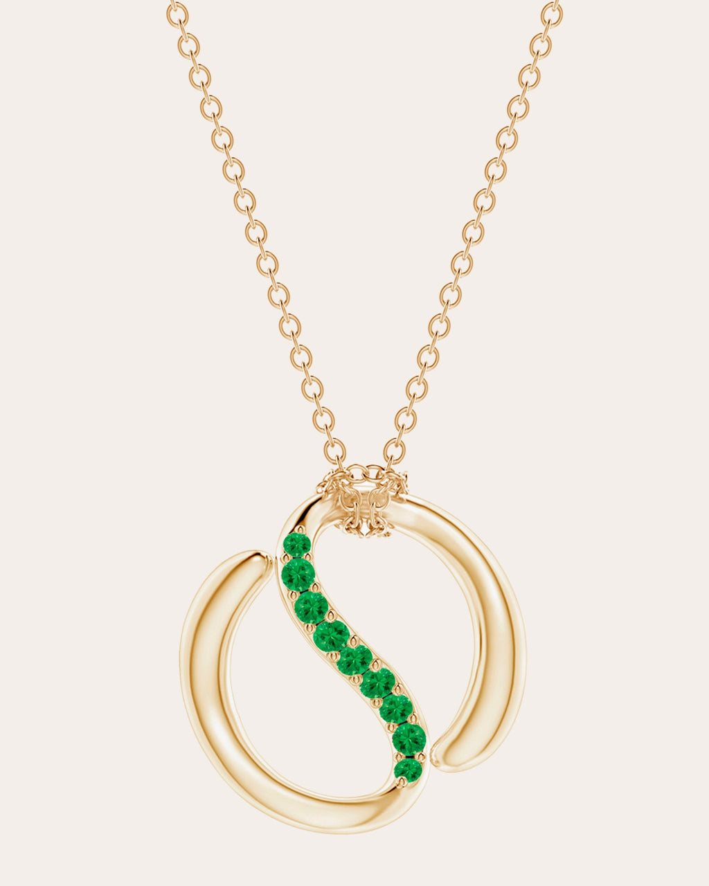 Shangri-La 14K Gold Tsavorite Yin-Yang Pendant Necklace