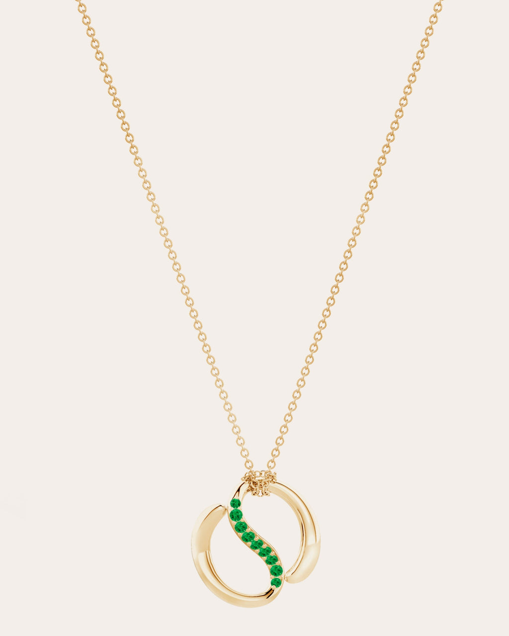 Shangri-La 14K Gold Tsavorite Yin-Yang Pendant Necklace