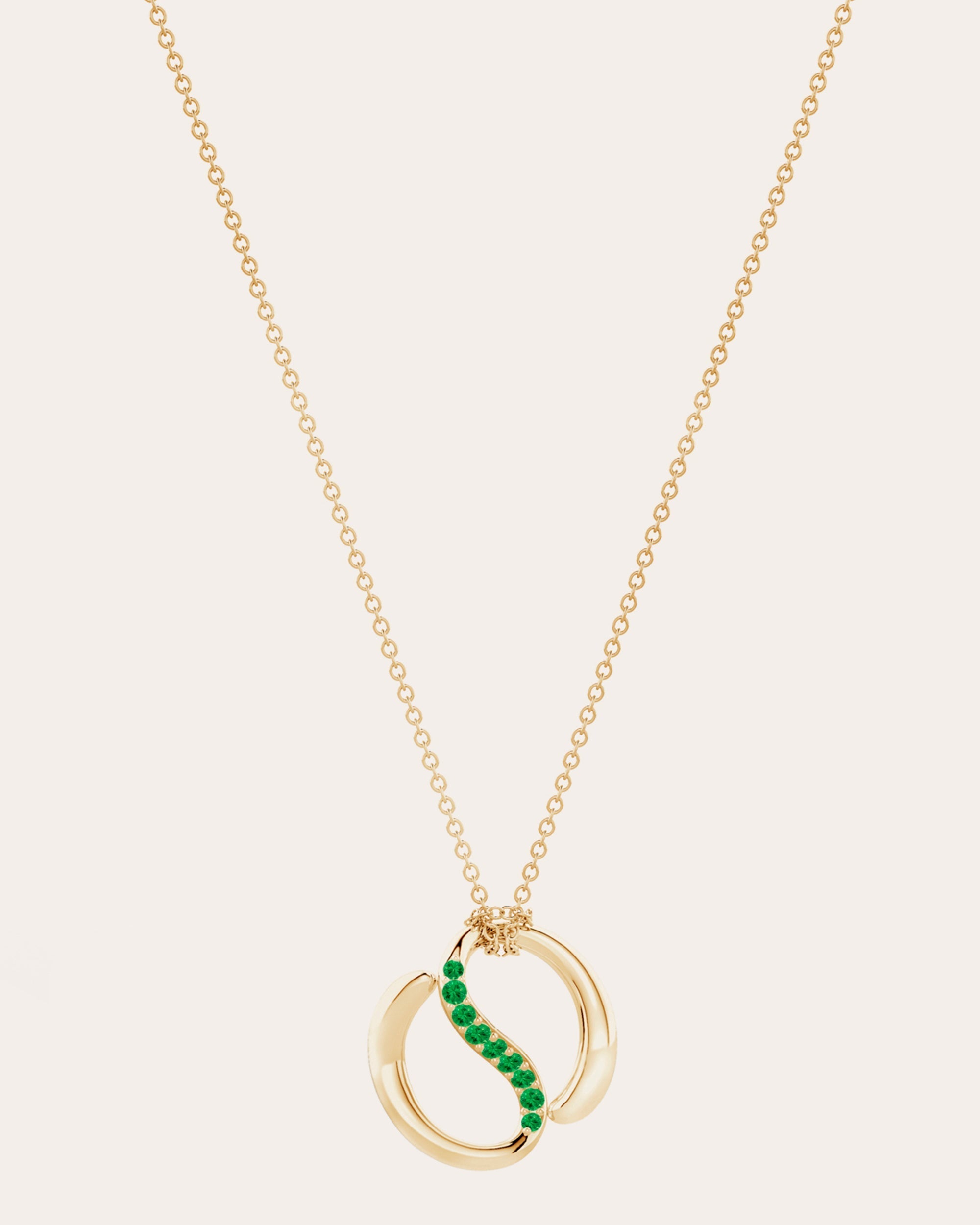 Shangri-La 14K Gold Tsavorite Yin-Yang Pendant Necklace