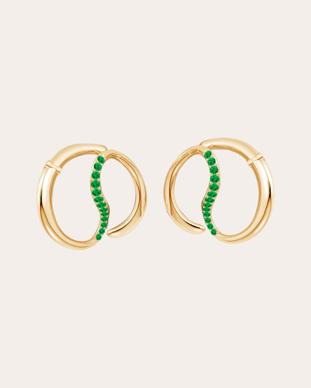 Shangri-La 14K Gold Tsavorite Yin-Yang Earrings