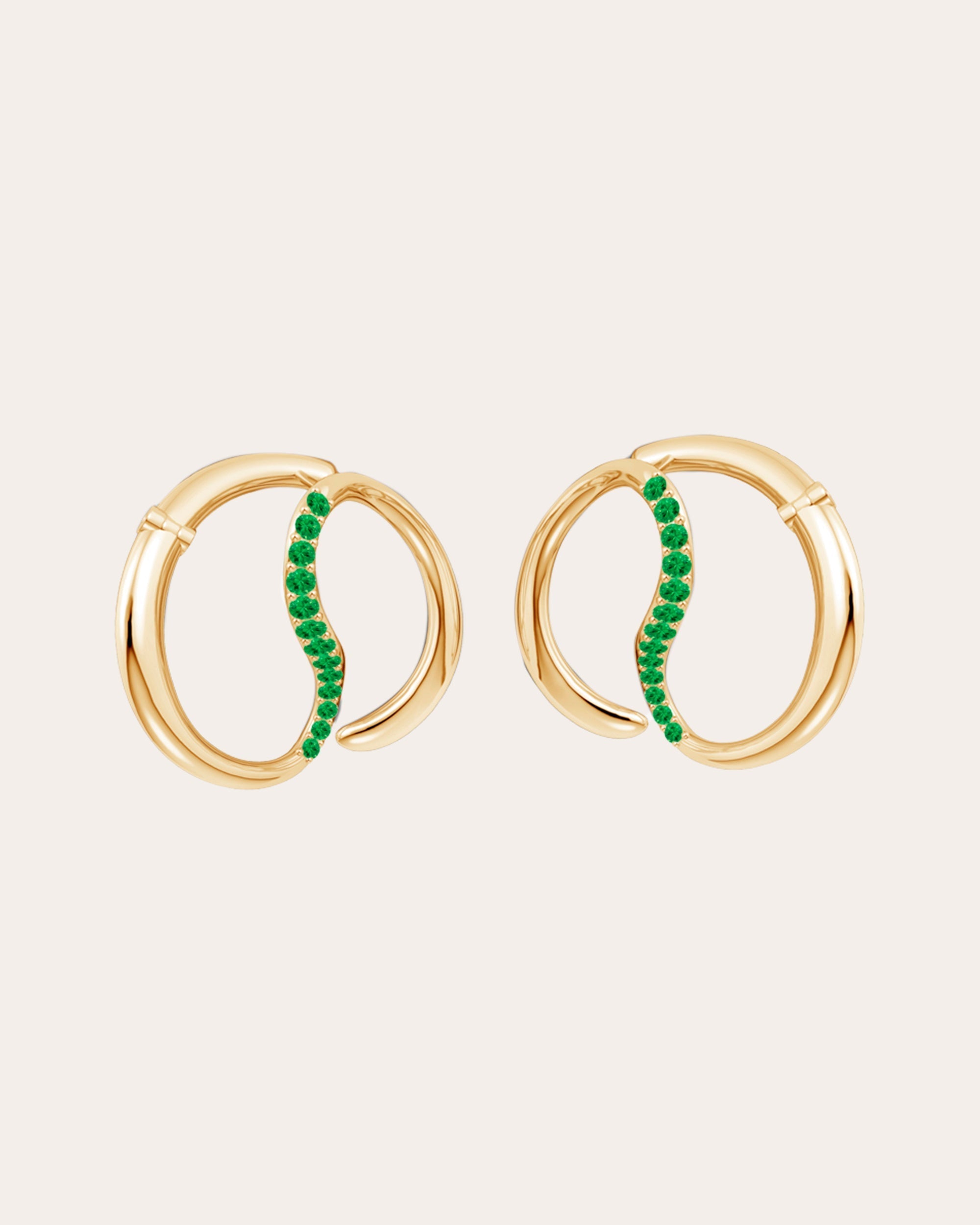 Shangri-La 14K Gold Tsavorite Yin-Yang Earrings