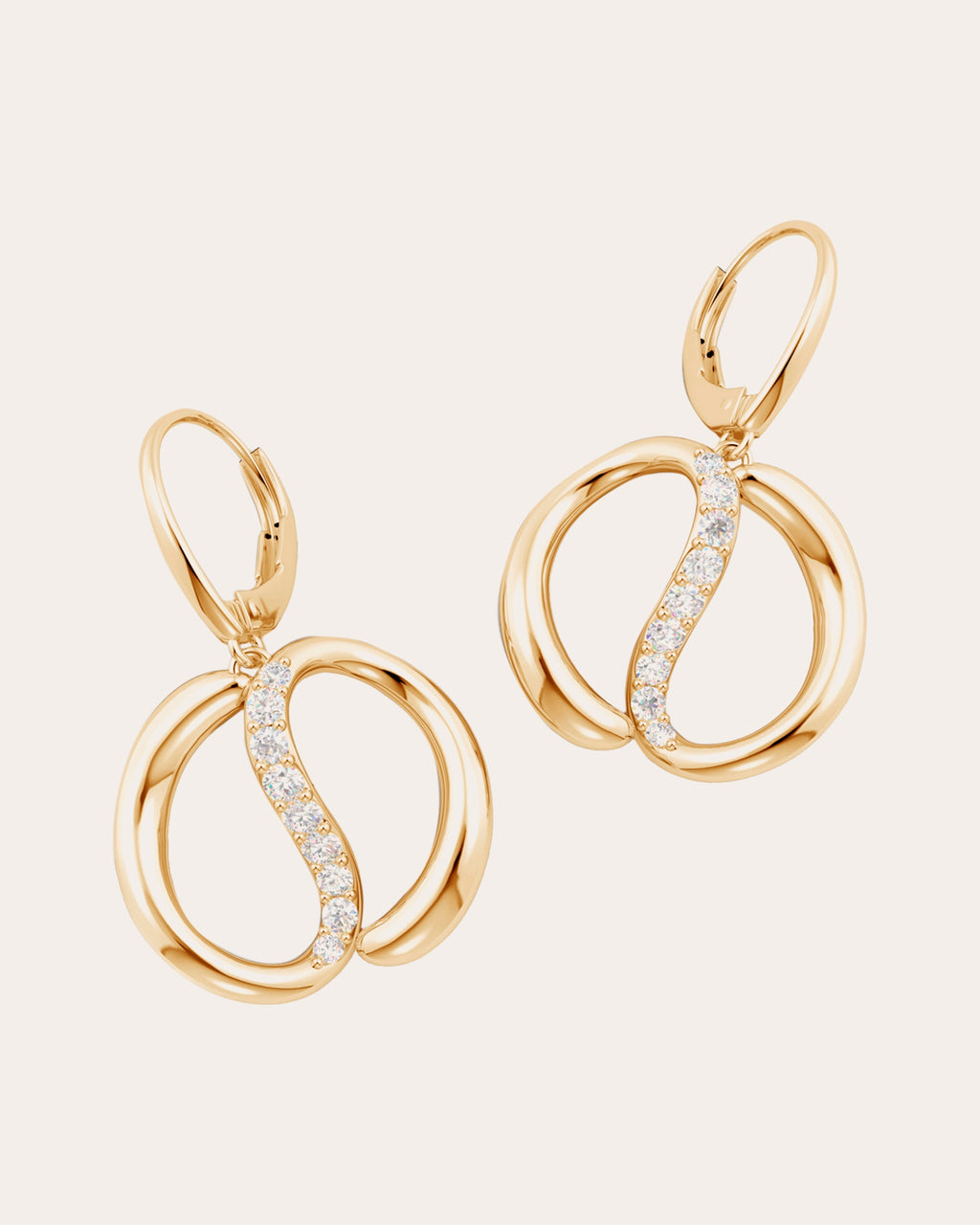 Shangri-La 14K Gold Diamond Yin-Yang Earrings