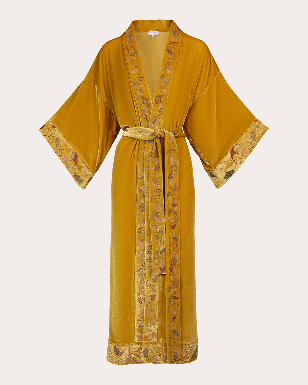 Nikko Long Embroidered Velvet Kimono