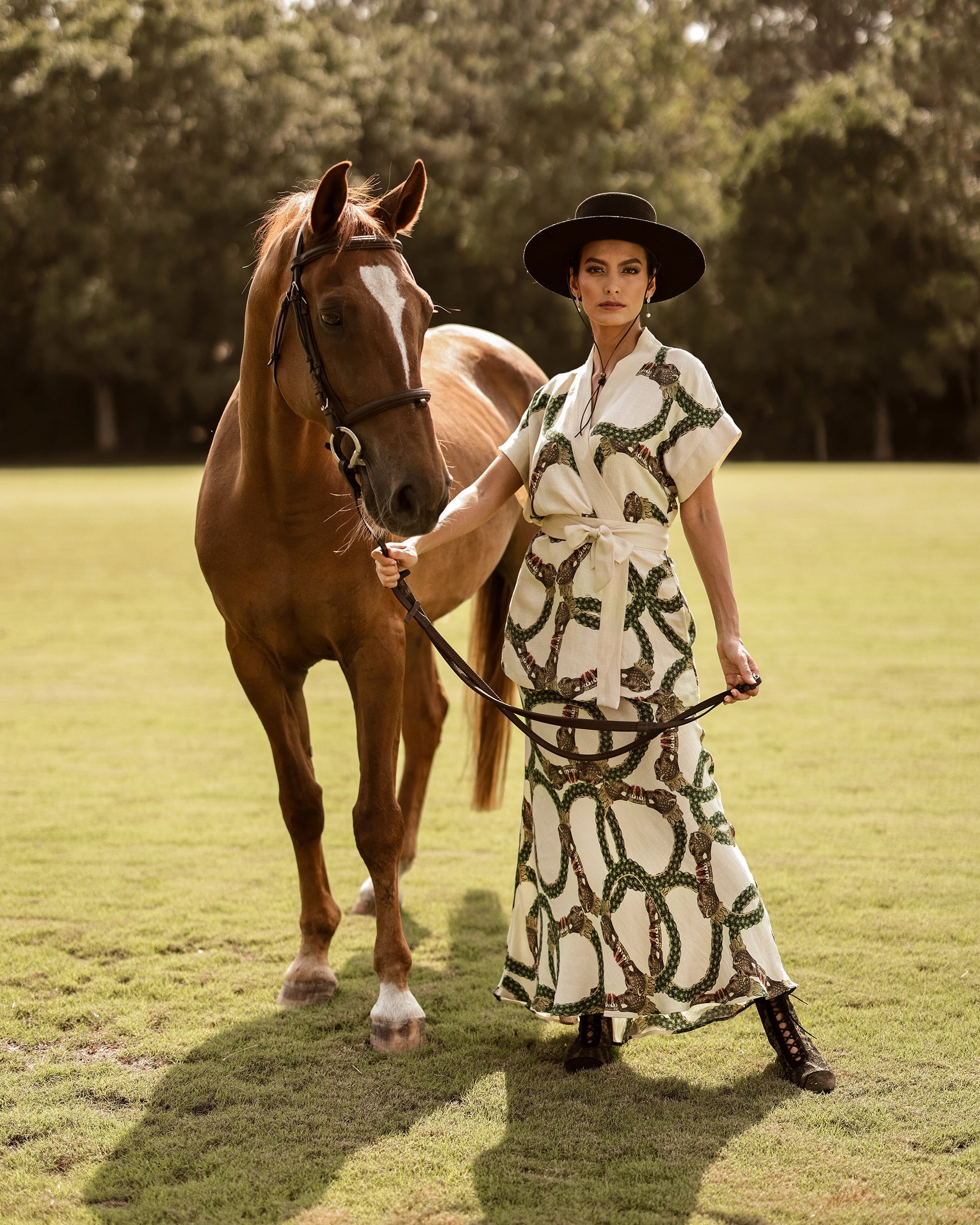 Lucy Printed Linen Blend Maxi Skirt