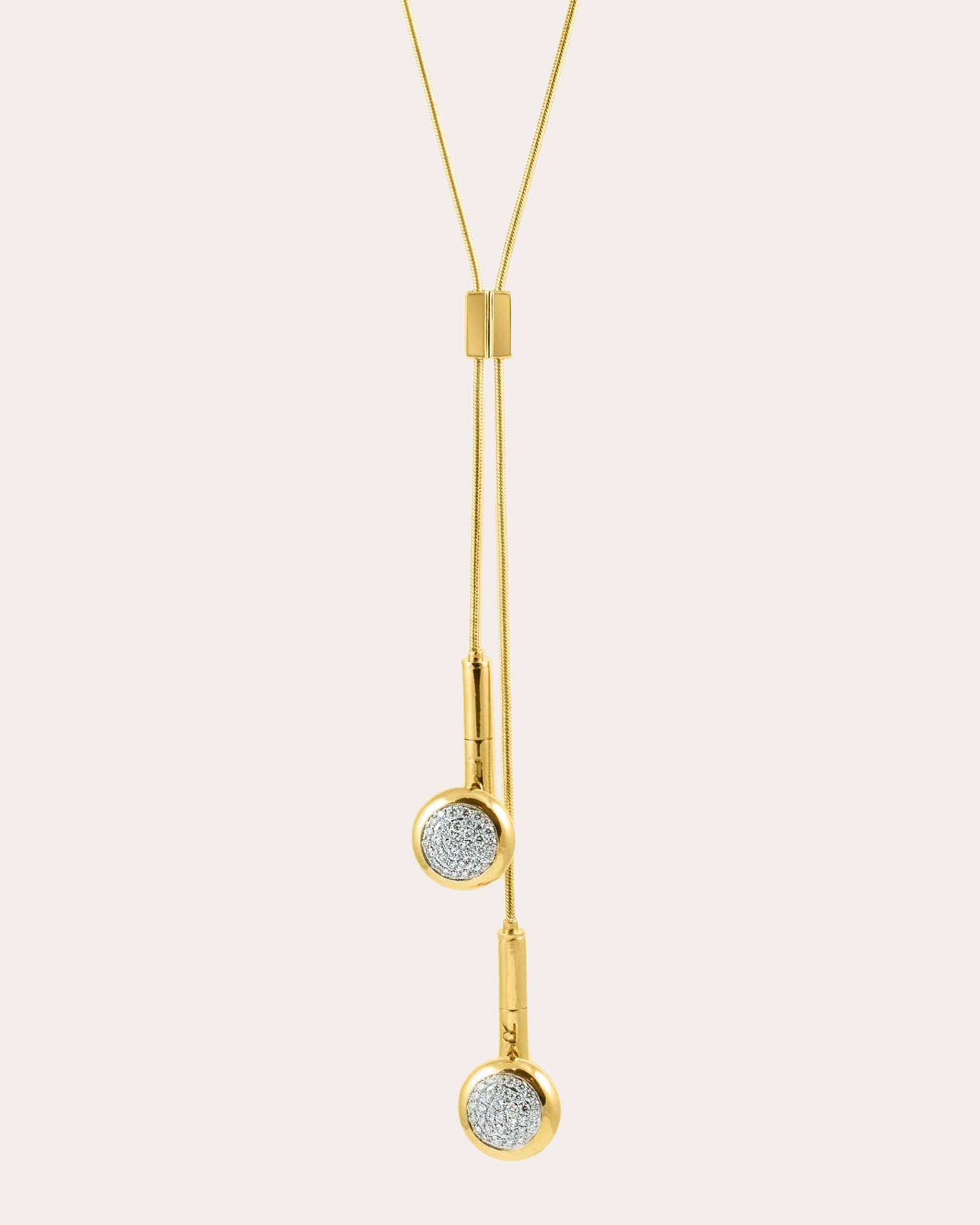 Playtime 18K Gold Diamond Pavé Headphone Necklace
