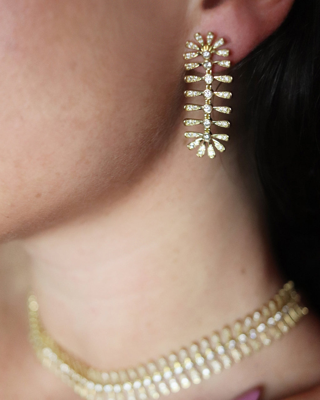 Metropolis 18K Gold Diamond Earrings