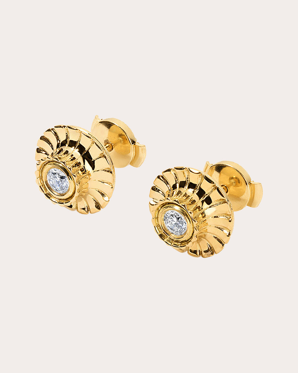 Metropolis 18K Gold Diamond Stud Earrings