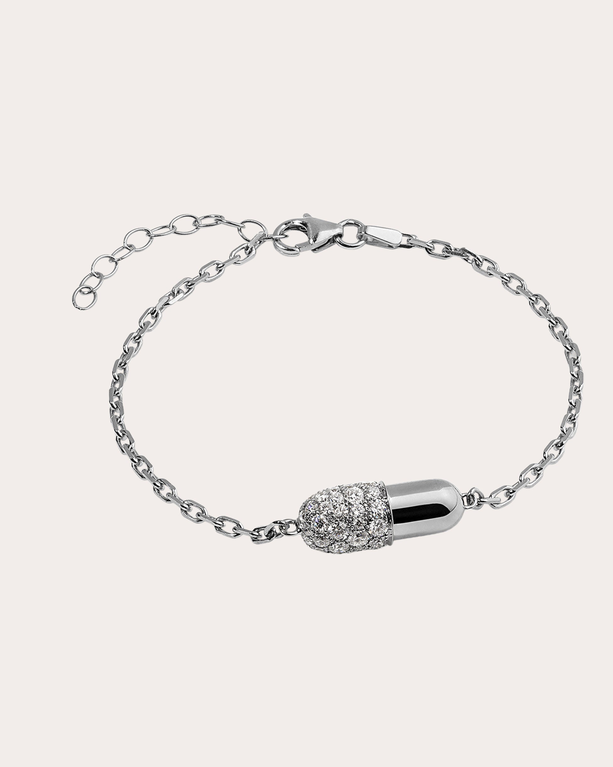 Medium Pill 18K Gold Diamond Pavé Bracelet