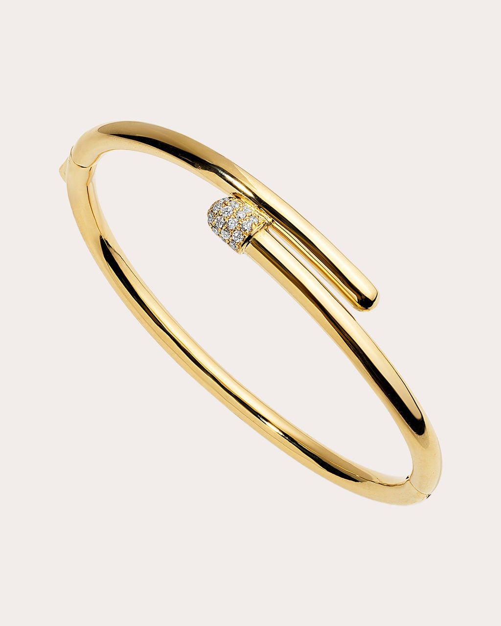 Pill 18K Gold Diamond Pavé Thin Cuff