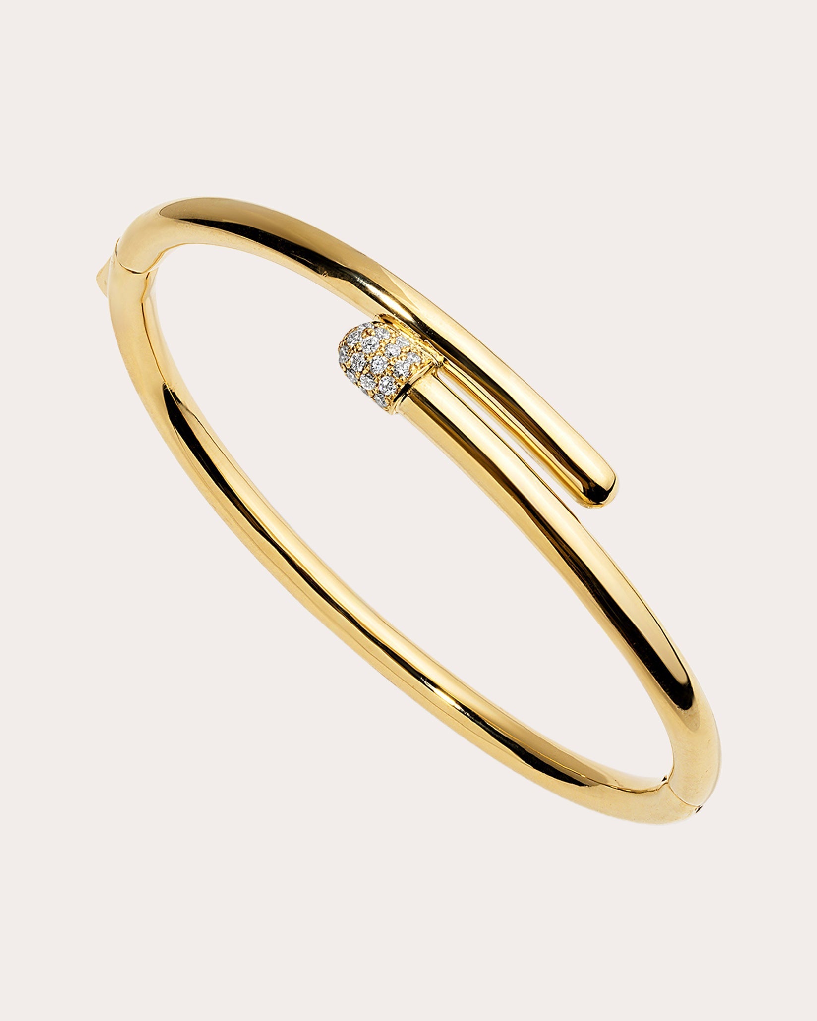 Pill 18K Gold Diamond Pavé Thin Cuff
