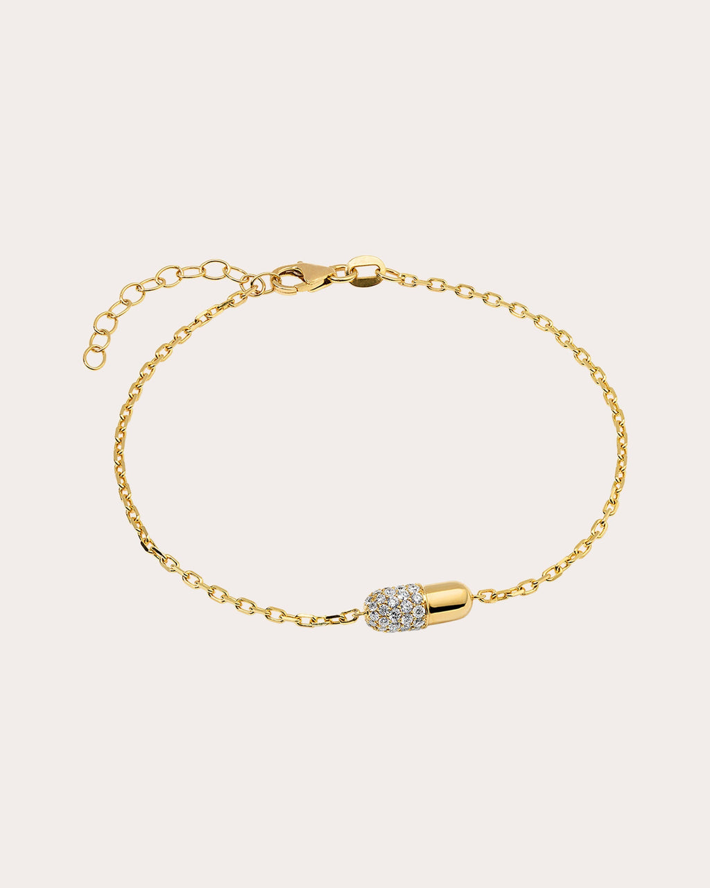 Medium Pill 18K Gold Diamond Pavé Bracelet