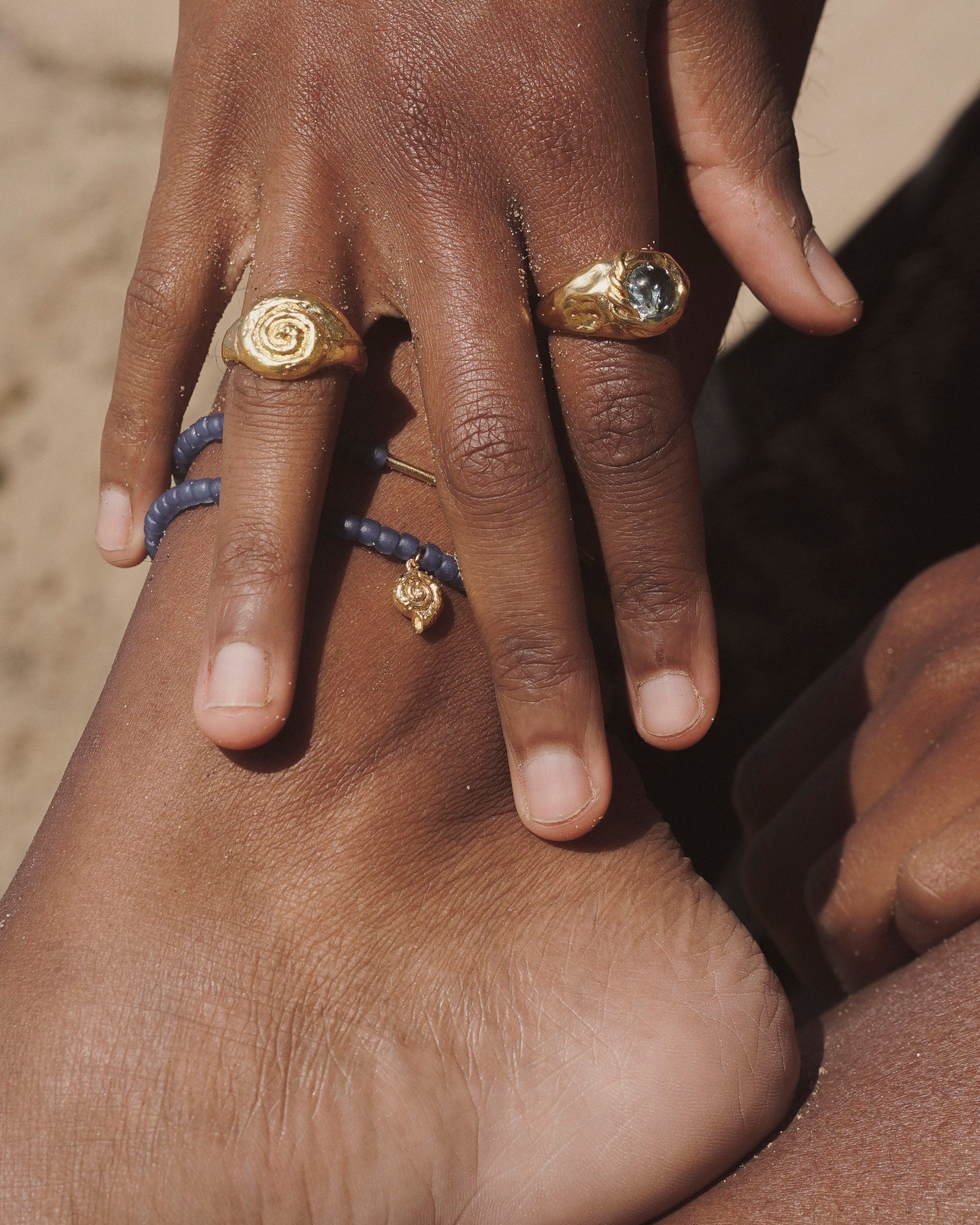 Braided Stone Signet Ring