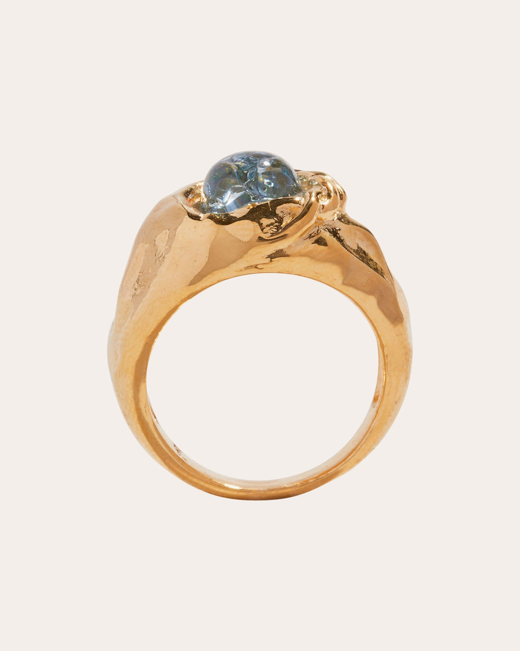 Braided Stone Signet Ring