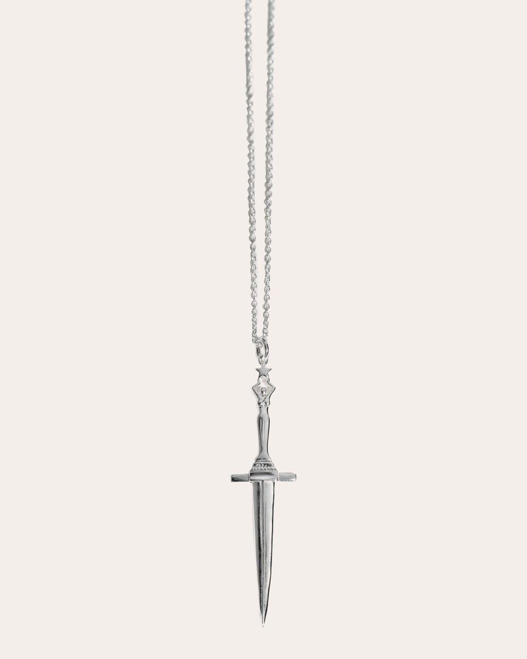 Dagger Sterling Silver Pendant Necklace
