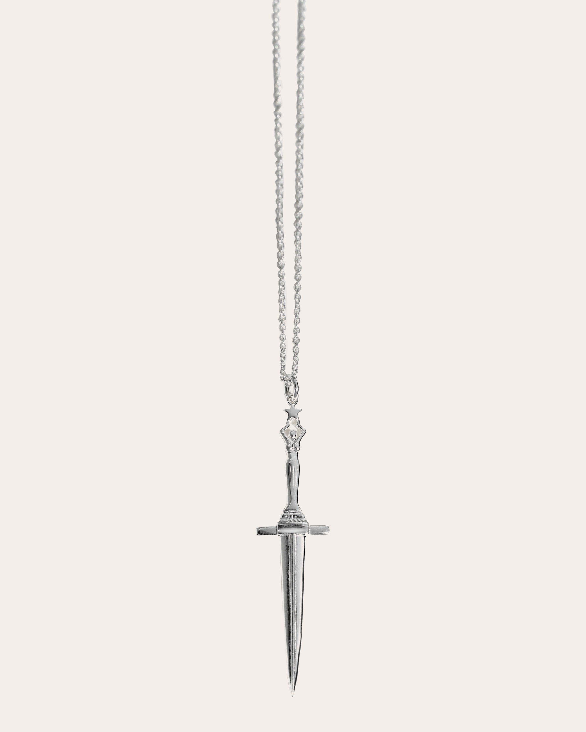 Dagger Sterling Silver Pendant Necklace