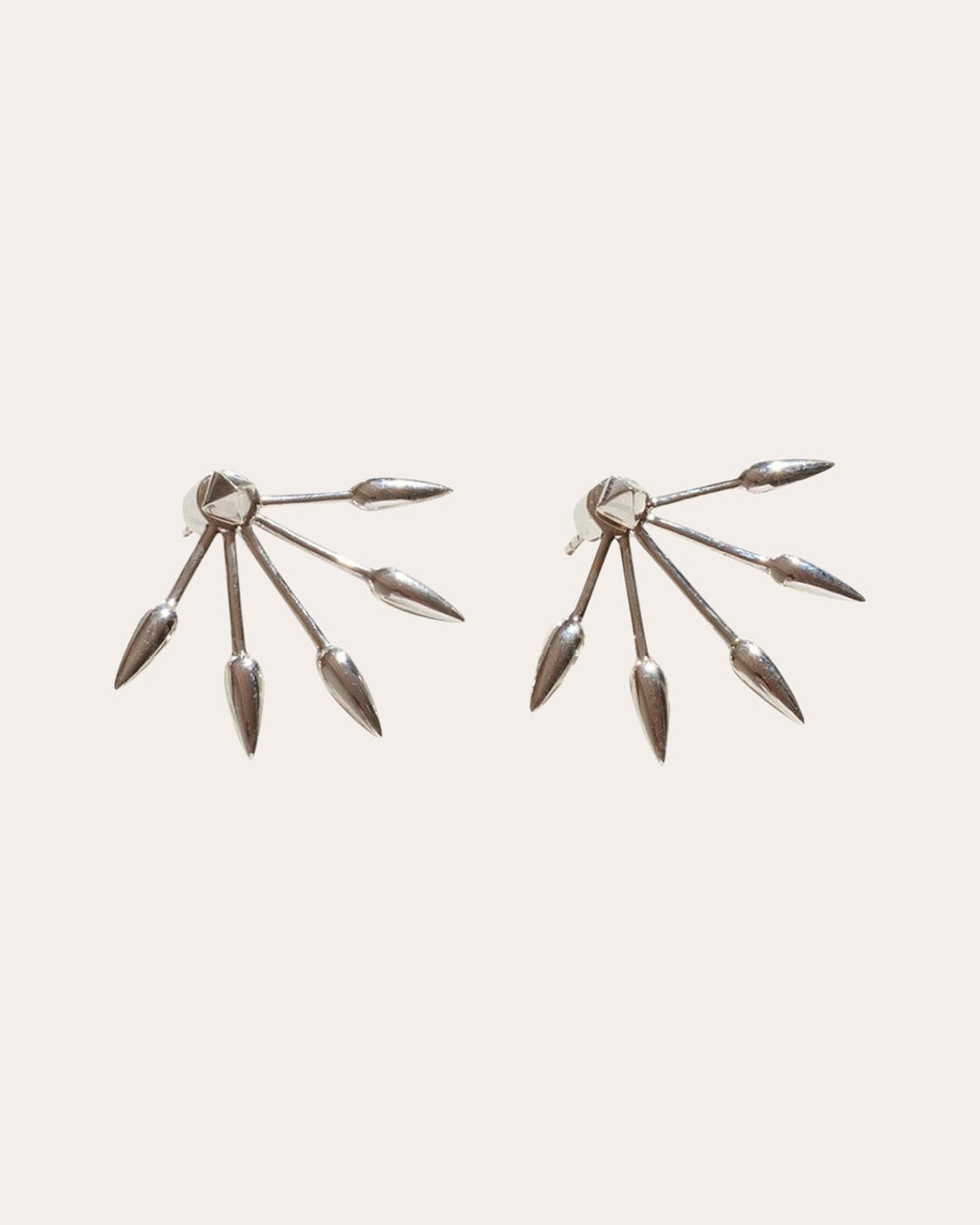 Five Spike Gold-Plated Earrings